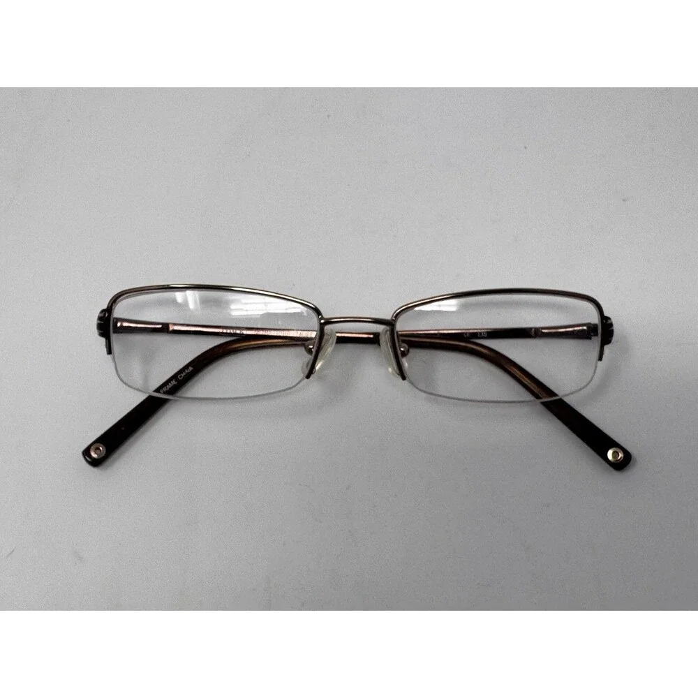 Coach Moira 1010 Eyeglass Frames Only 50-16-135 Metallic Half Rim Authentic
